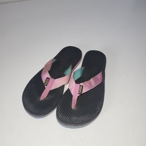 Teva Pink and Black Flip Flops